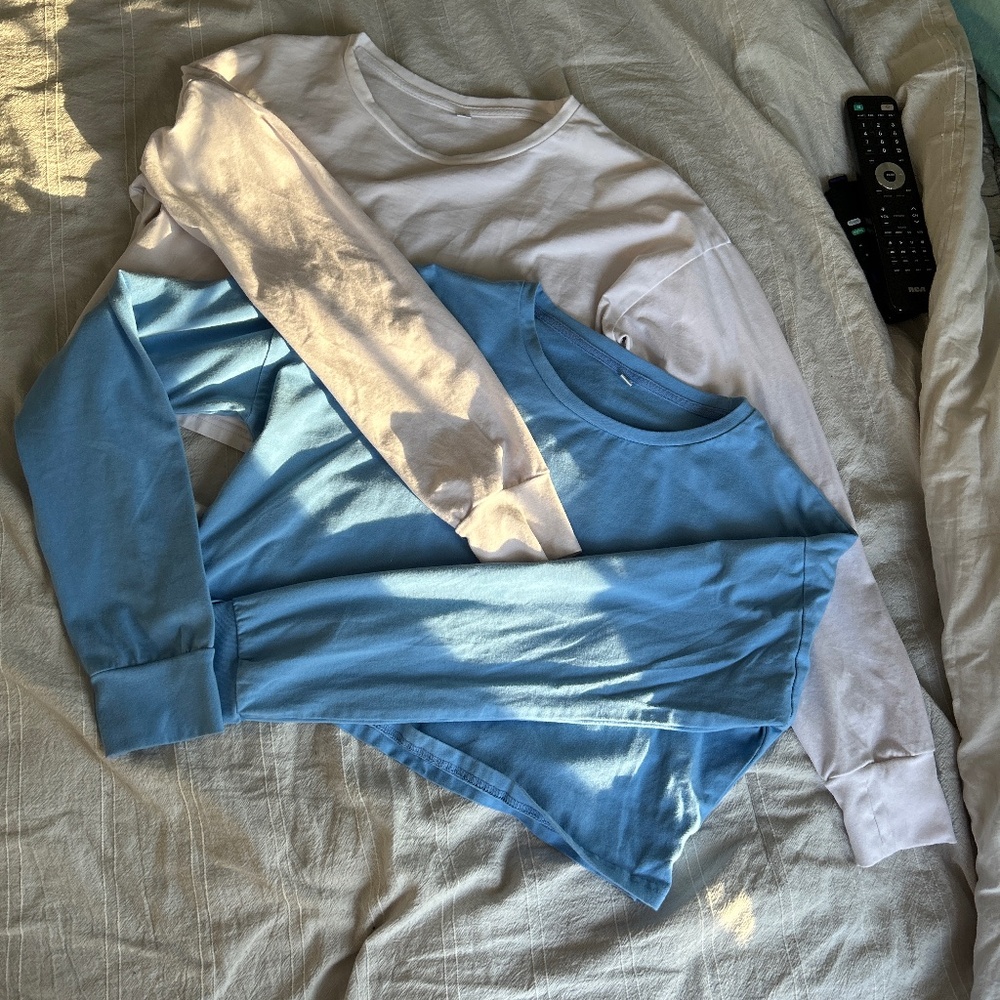 Pair long sleeve cropped tops with thumb holes